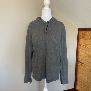 Kenneth Cole Reaction Men’s Grey Quarter Button Pullover Hoodie Shirt Large